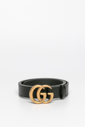 Leather Belt With Double G Buckle Belt
