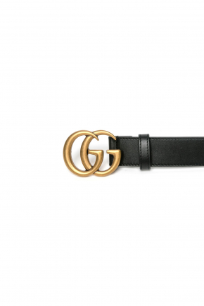 Leather Belt With Double G Buckle Belt