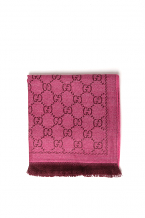 Gg Jacquard Pattern Knitted Scarf