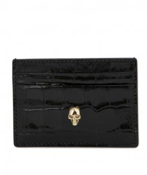 Crocodile Embossed Calfskin Leather Card Holder