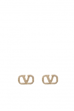 Vlogo Signature Earrings In Metal And Swarovski Crystals 针式耳环