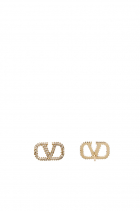Vlogo Signature Earrings In Metal And Swarovski Crystals 针式耳环