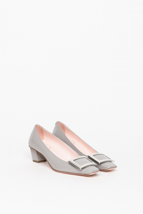 Belle Vivier Metal Buckle In Patent Leather Pumps