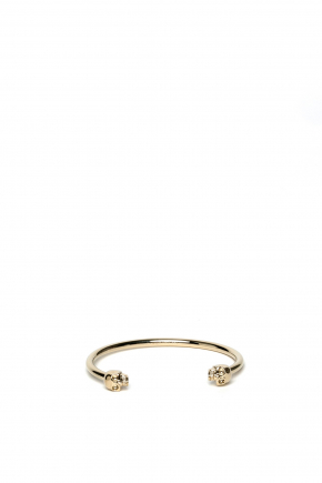 Thin Twin Skull Bracelet Bangle