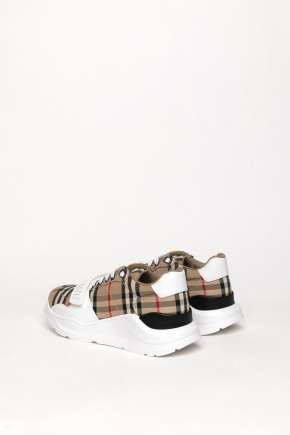 Vintage Check, Suede And Leather Sneakers