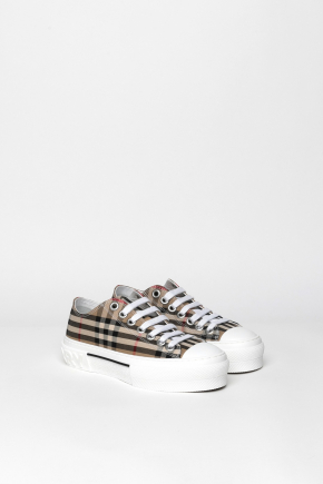 Vintage Check Cotton Sneakers