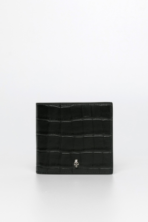 Crocodile Embossed Calfskin Leather Wallet