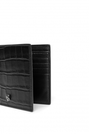 Crocodile Embossed Calfskin Leather Wallet