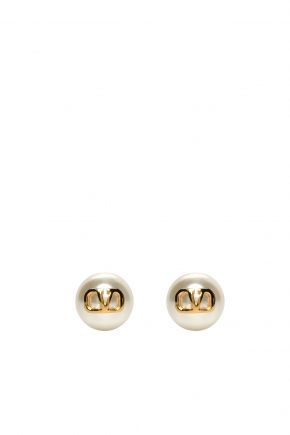 Vlogo Signature Earrings With Pearls 針式耳環