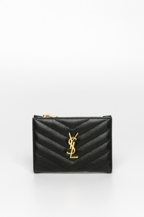 Cassandre Saint Laurent Matelasse Fragments Zipped Bi-Fold 銀包