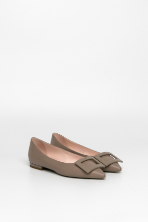 Gommettine Lacquered Buckle Ballerinas In Soft Leather Flats