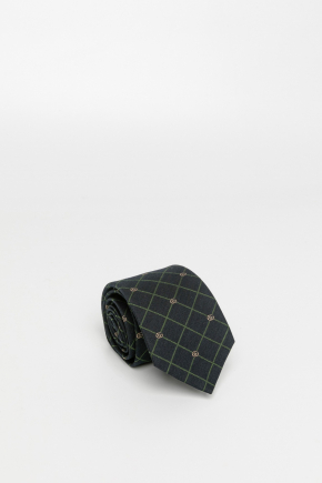 Double G And Check Silk Jacquard Tie
