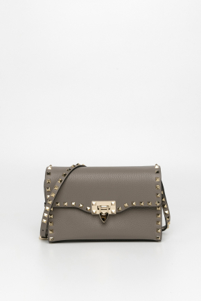 Small Rockstud Grainy Calfskin Crossbody Bag