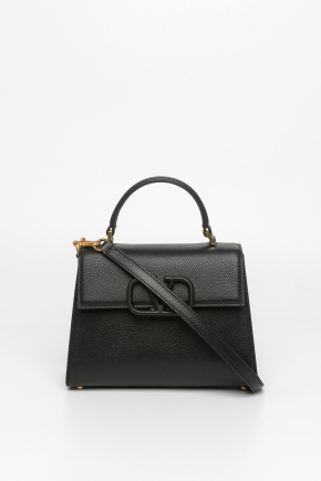 Grain Calfskin Leather Crossbody Bag/top Handle