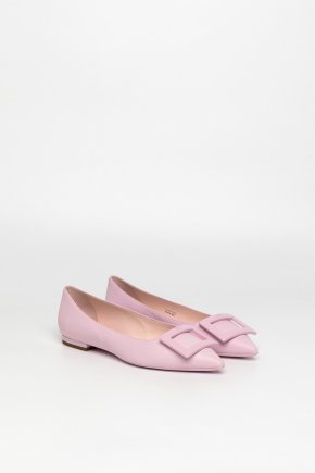 Gommettine Lacquered Buckle Ballerinas In Soft Leather Flats