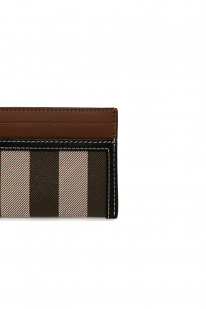 Check And Two-Tone Leather Card Holder