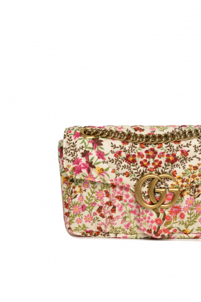 Gg Marmont Small Floral Chain Bag/crossbody Bag