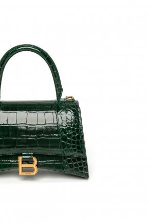 Hourglass Small Handbag Crocodile Embossed Crossbody Bag/top Handle