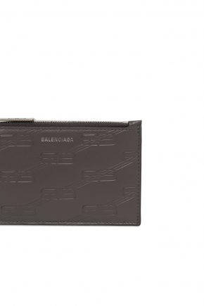 Embossed Calfskin Leather Card Holder/coin Purse