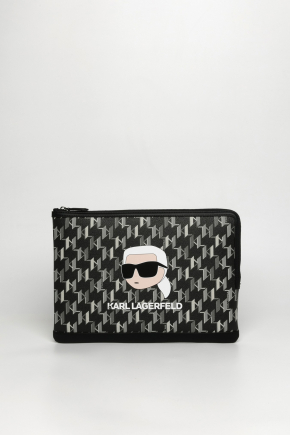 Coated Canvas Clutch