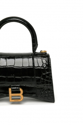 Crocodile Embossed Calfskin Leather Crossbody Bag/top Handle