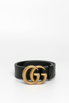 Wide Leather With Double G Buckle 腰带