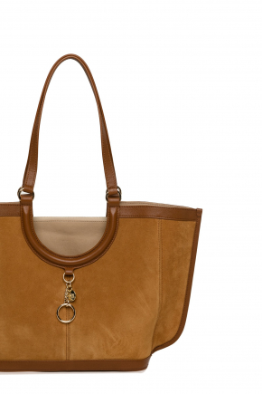 Small Grain Cowhide Leather Tote Bag