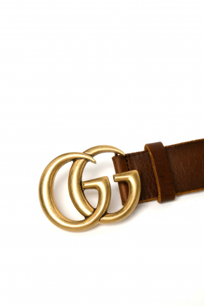 Leather With Double G Buckle Belt