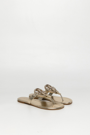 Metallic Leather Sandals