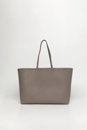 Rockstud Grainy Calfskin Tote Bag