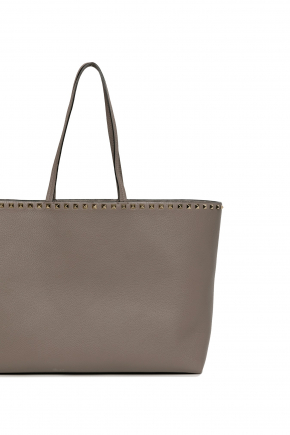 Grain Calfskin Leather Tote Bag