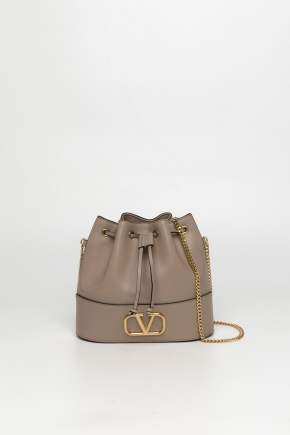 Calfskin Leather Bucket Bag/crossbody Bag