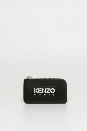 Kenzo Emboss Leather Zipped Cardholder Card Holder/coin Purse