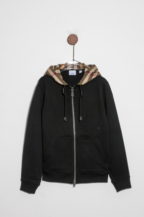 Check Hood Cotton Zip Hoodie 連帽衛衣