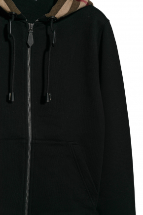 Check Hood Cotton Zip Hoodie 連帽衛衣