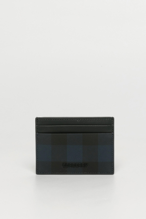 Check And Leather Card Holder