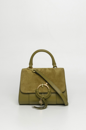 Grained Cowhide Leather Crossbody Bag/top Handle