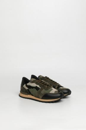 Mesh Fabric Camouflage Rockrunner Sneakers