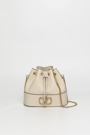 Calfskin Leather Bucket Bag/crossbody Bag