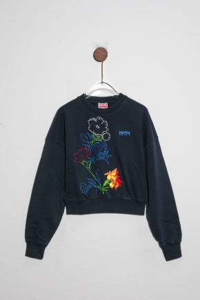 Kenzo Drawn Flowers Embroidered Sweatshirt Sweater