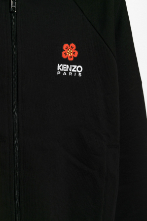 Boke Flower Crest Hooded Embroidered Zip-up Cardigan/hoodie
