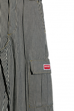 Striped Straight-Cut Genderless Cargo 牛仔褲