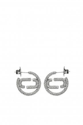 The J Marc Small Pave Hoops 环形耳环