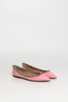 Patent Rockstud Ballet 平底鞋