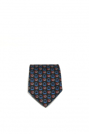 Stirrup Interlocking G Print Silk 领带