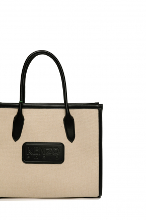 Kenzo 18 Large Canvas And Leather Tote Bag