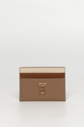 Tri-Tone Grainy Leather tb Card Holder