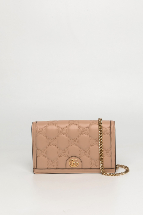 Matelasse Leather Chain Wallet