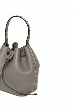 Rockstud Grainy Calfskin Bucket Bag/crossbody Bag