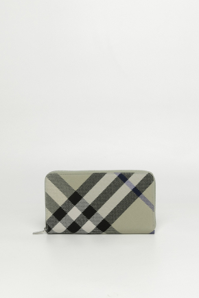 Large Check Zip Wallet